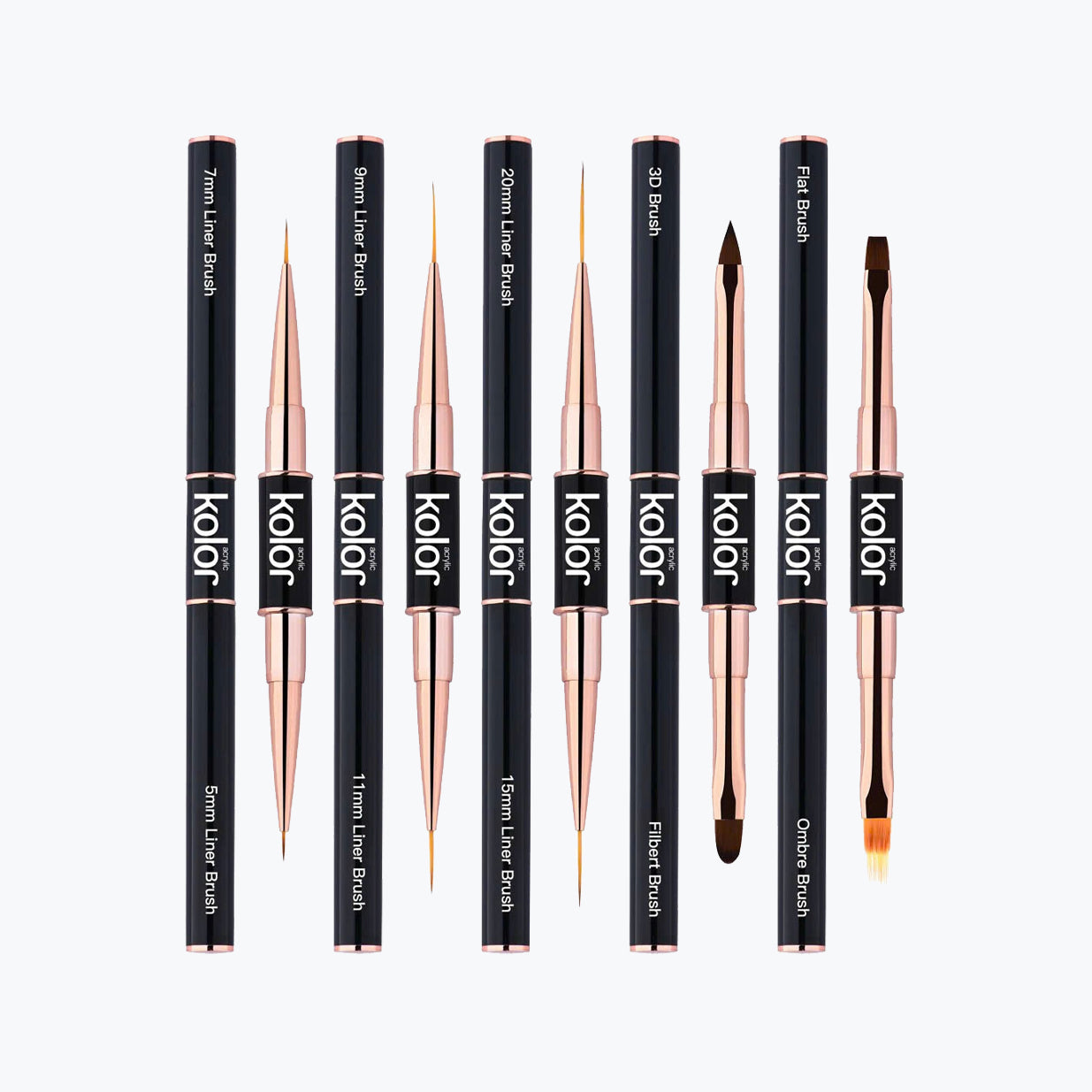 Dual Head Nail Art Brush Set – Kolor Acrylic