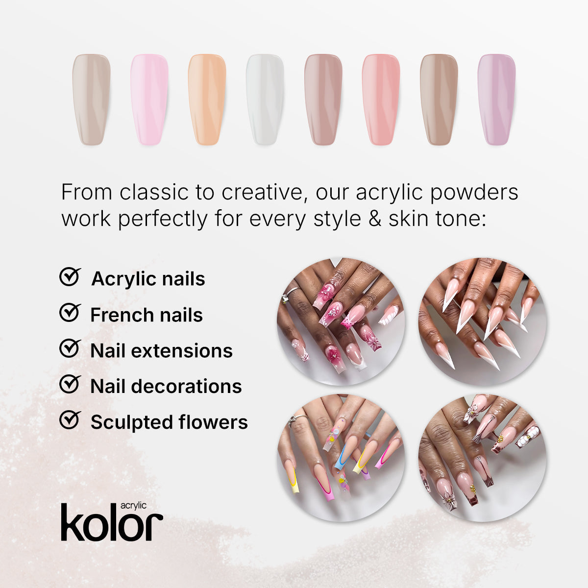AZN Flush Acrylic Powder 2oz for Manicure Nail Art 7 Final