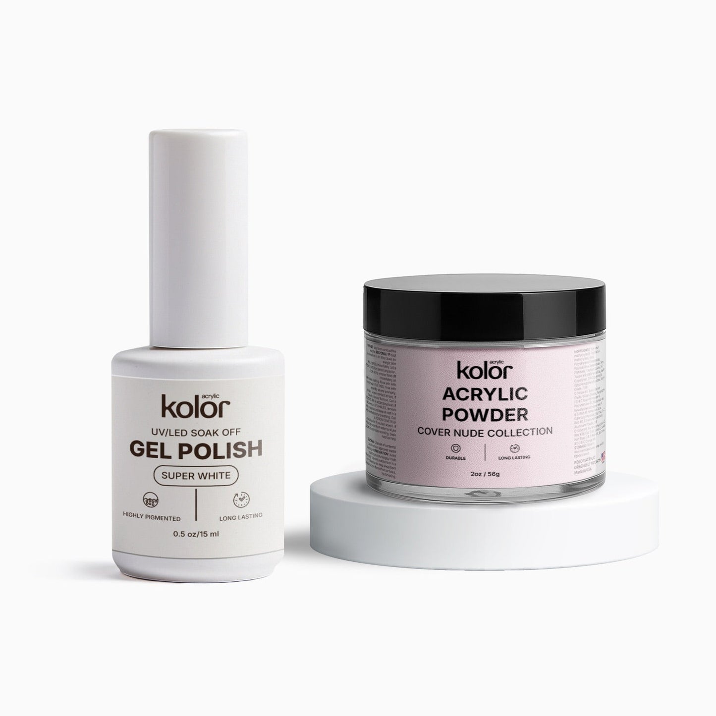 Acrylic Powder Gel Polish Combo White Soft Nude Final