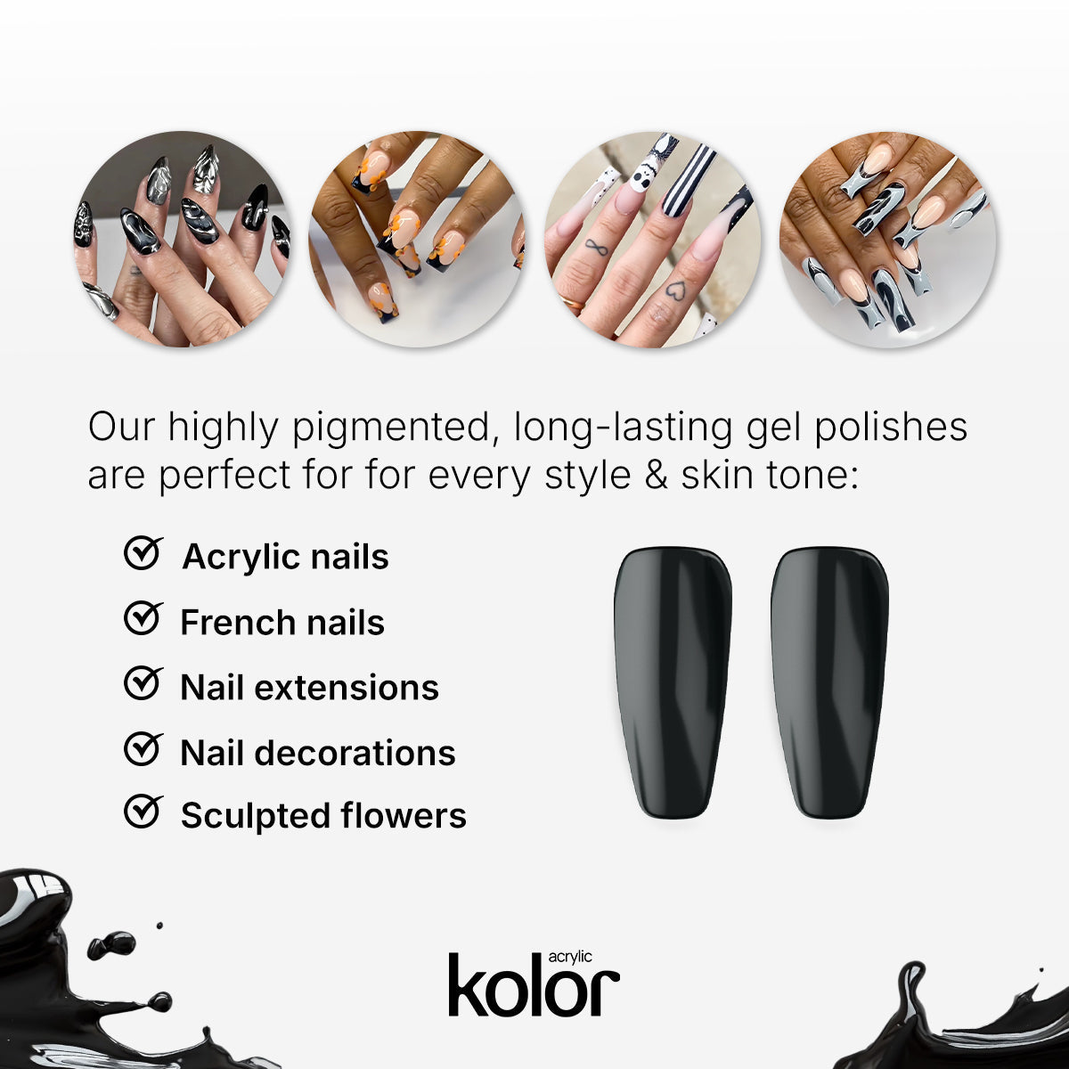 Black Gel Polish 15ml for Manicure Nail Art 7 Final