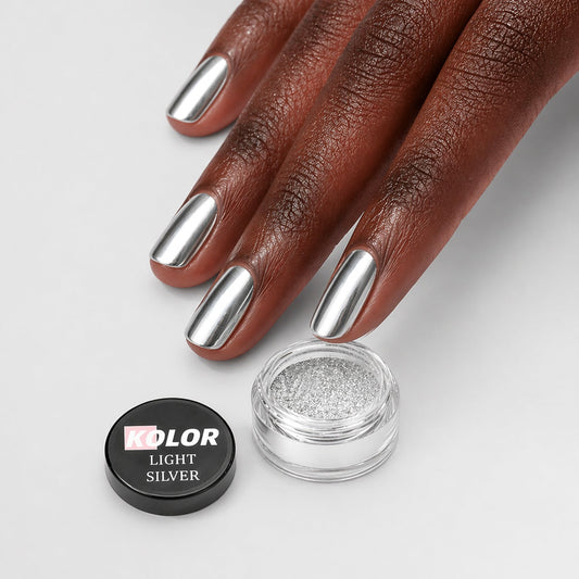 Light Silver Chrome Effect Powder for Gel Nail Art 2
