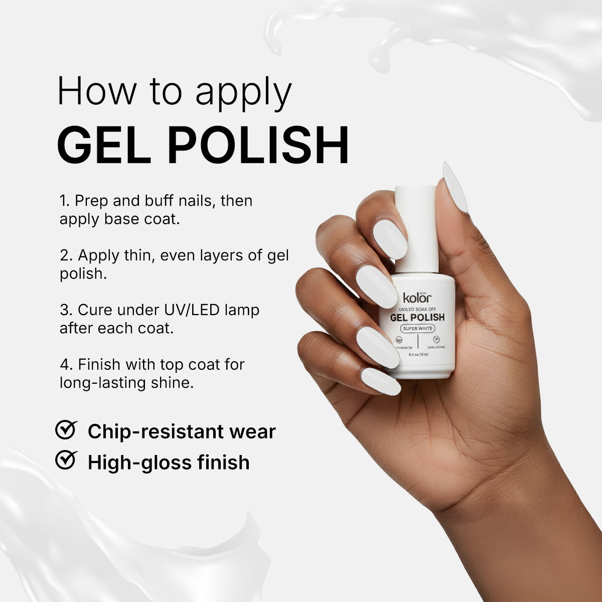White Gel Polish 15ml for Manicure Nail Art 5