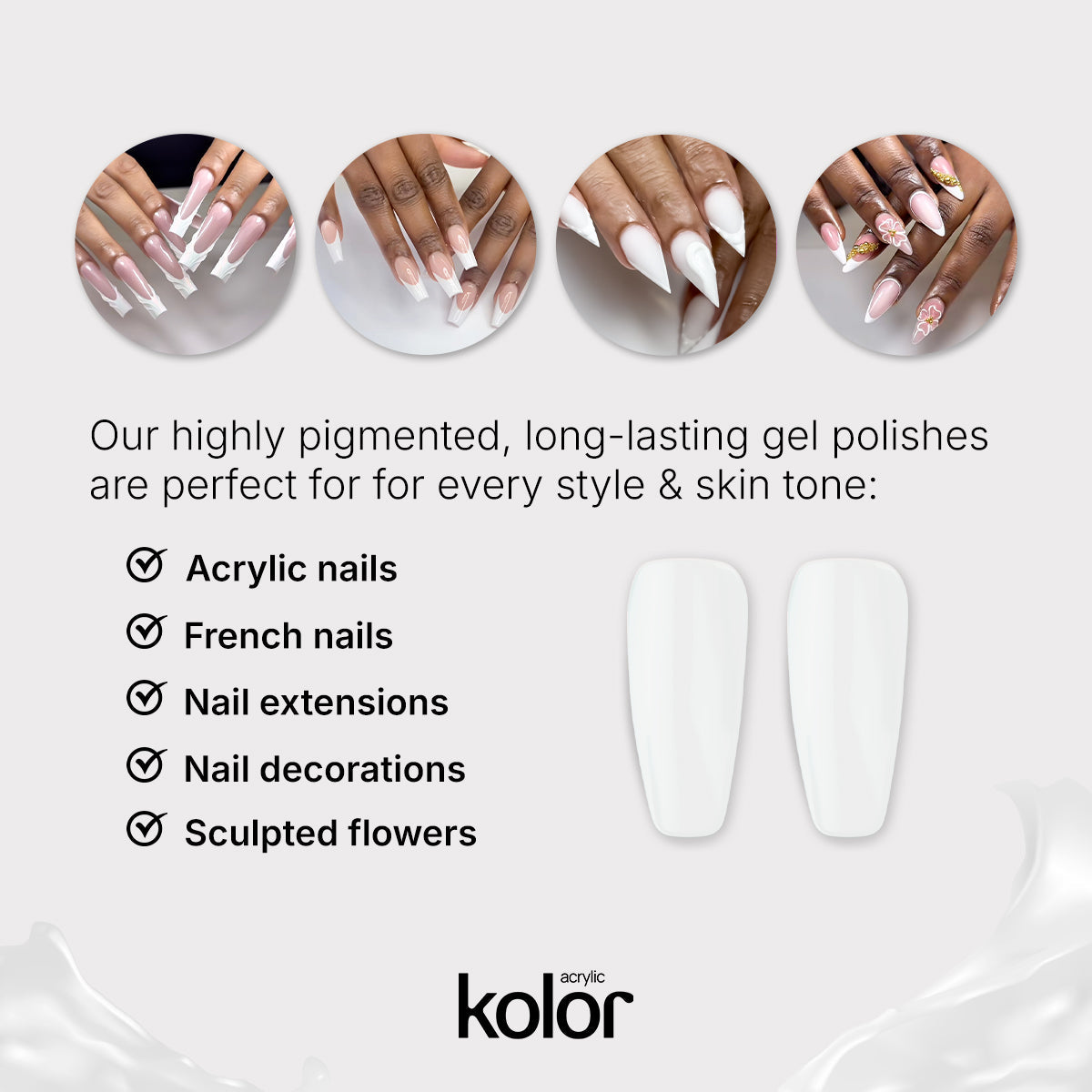 White Gel Polish 15ml for Manicure Nail Art 7 Final