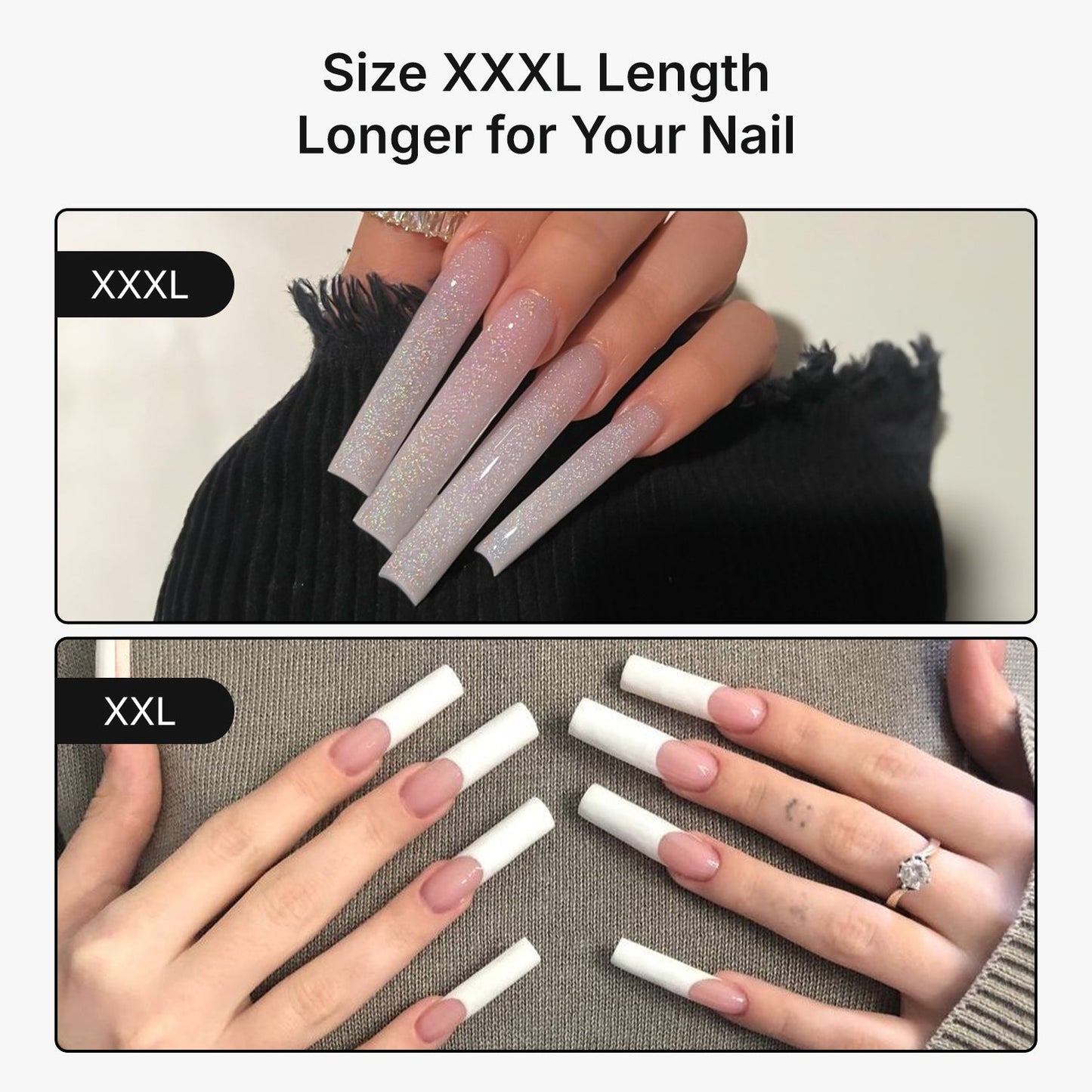  3XL Square No C-Curve Nail Tips 360pcs Box 5 Final