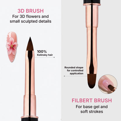 5 pcs Dual Head Nail Art Brush Set