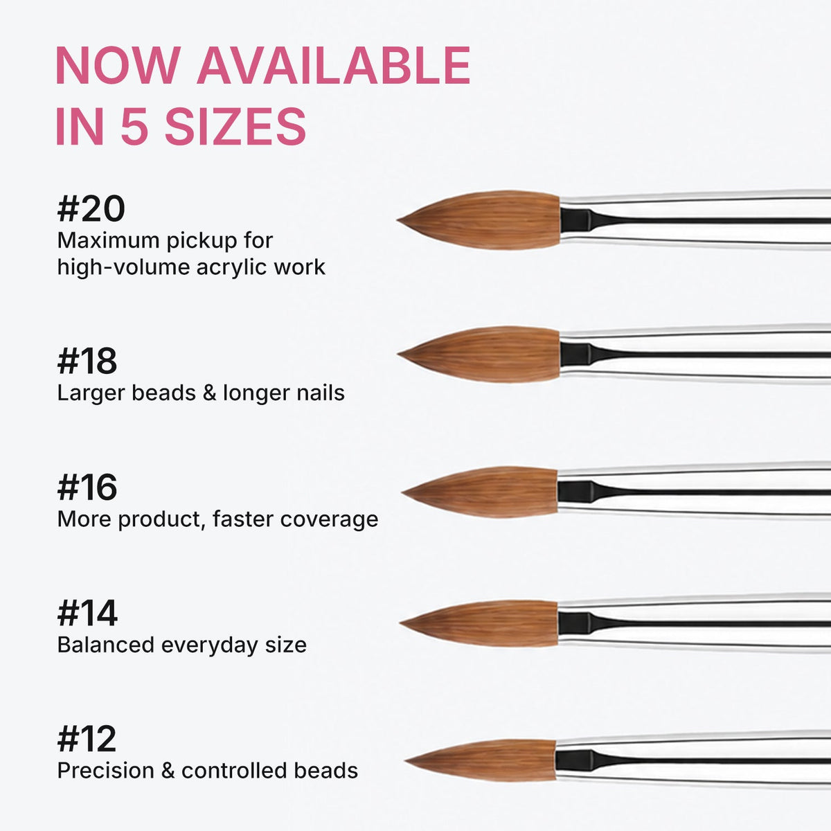 Acrylic Nail Brush & Black + White Gel Polish Combo