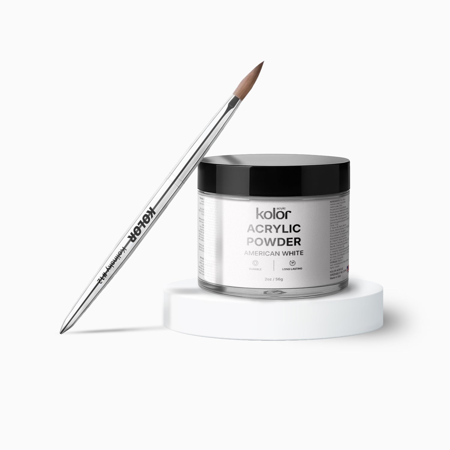  Acrylic Brush Acrylic Nail Powder Combo 12 Milky White 2oz 1