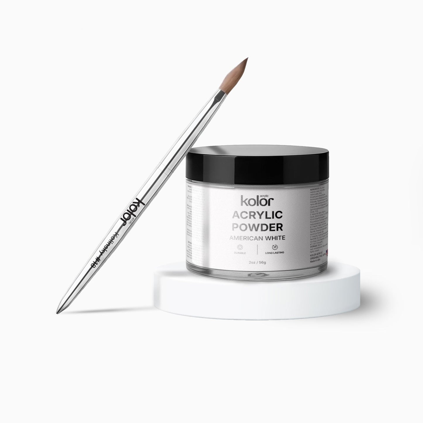  Acrylic Brush Acrylic Nail Powder Combo 18 Milky White 2oz 1