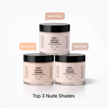  Acrylic Nail Powder: Top 3 Covers Top 3 Nude Shades 4 oz 01