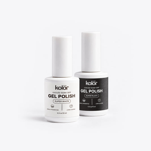 Black & White Gel Nail Polish Combo