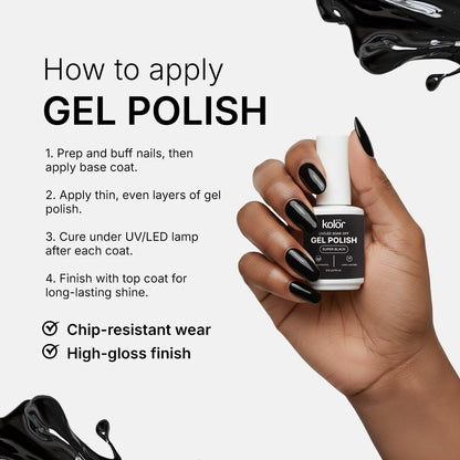  Black Gel Polish 15ml for Manicure Nail Art 5