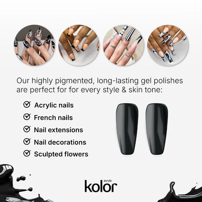  Black Gel Polish 15ml for Manicure Nail Art 7 Final