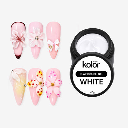 Classic White 3D Play Dough Gel for Nail Art