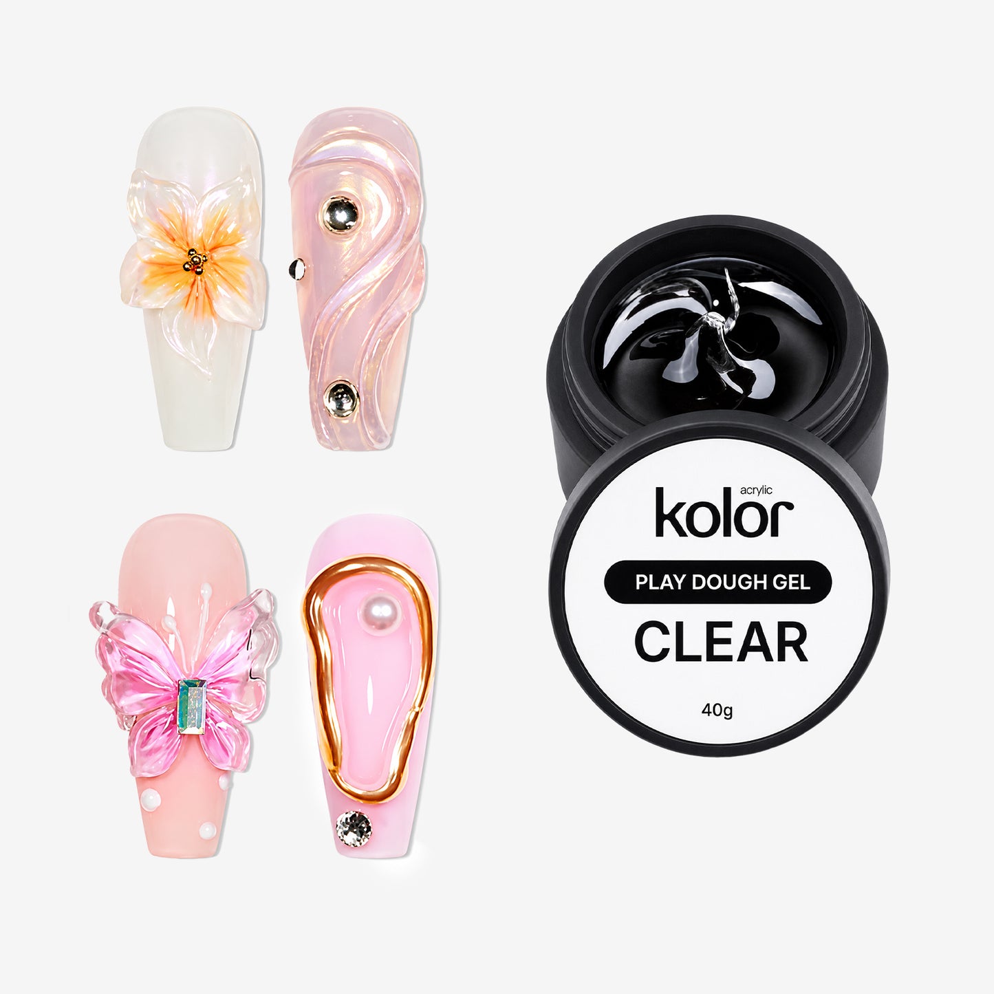 Clear 3D Play Dough Gel for Nail Art