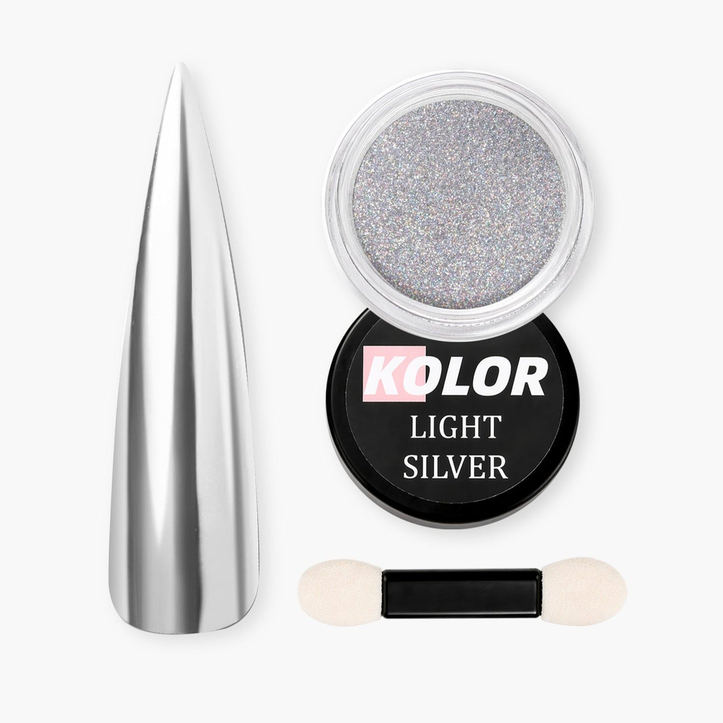 Light Silver Chrome Effect Powder for Gel Nail Art 1