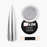 Light Silver Chrome Effect Powder for Gel Nail Art 1