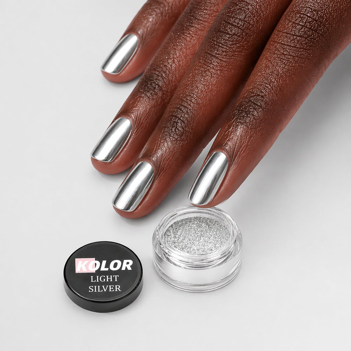 Light Silver Chrome Effect Powder for Gel Nail Art 2