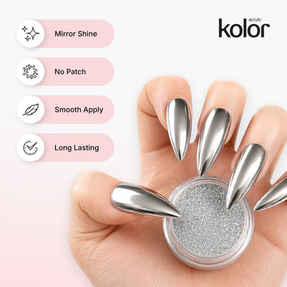  Light Silver Chrome Effect Powder for Gel Nail Art 5 Final