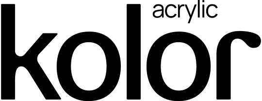 Kolor acrylic logo in black text on a white background